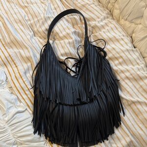 Zara Black Fringe Women's Bag
